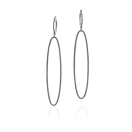 Oval Drop Hoop Earrings
