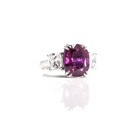 Burmese Ruby and Platinum Engagement Ring