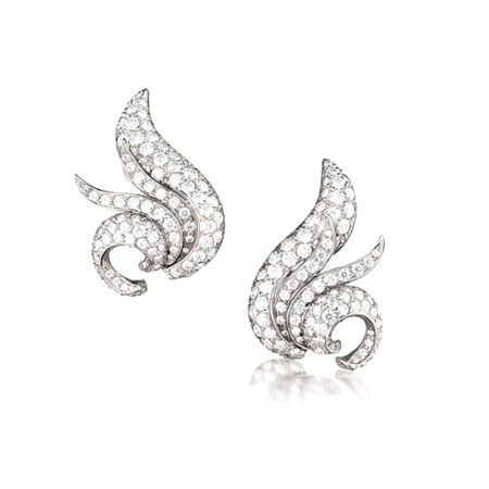 Platinum and Diamonds Wing Earclips