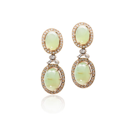 Serpentine and Diamond Earrings