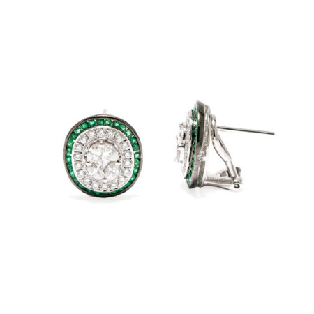 Diamond and Emerald Earrings