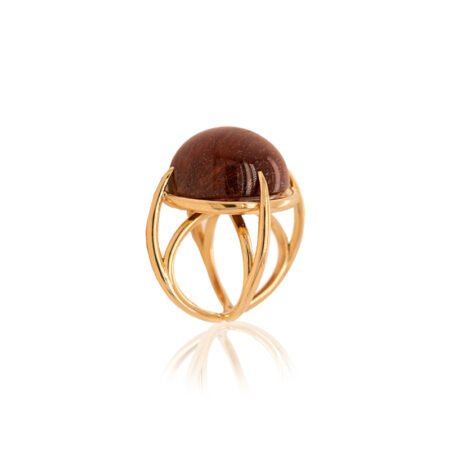 Rutiliated Quartz Cats Eye Gold Ring