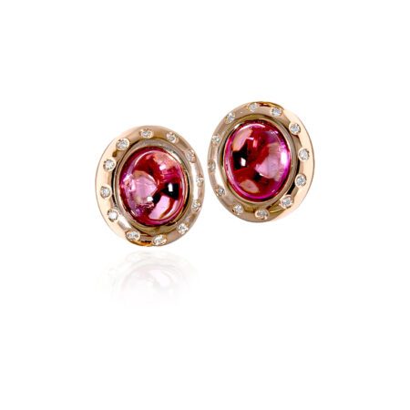 Rubellites, Diamonds & Gold Clips