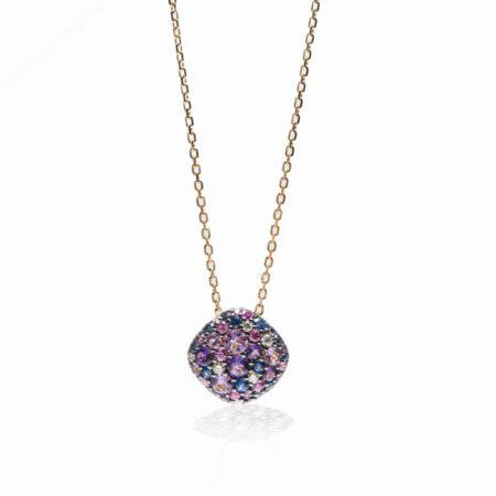 Gold Necklace with Coloured Stones