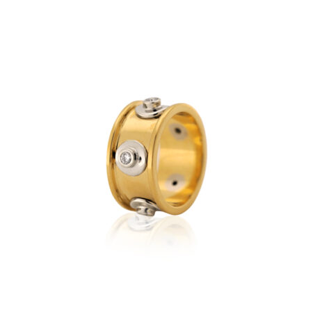 Two Toned Gold & Diamond Wedding Band from Hardwear Collection