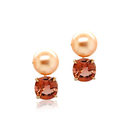 Tourmalines & Pearl Earrings
