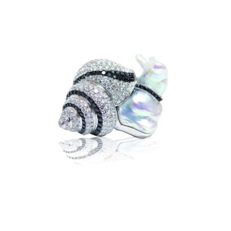 Diamond Snail Brooch