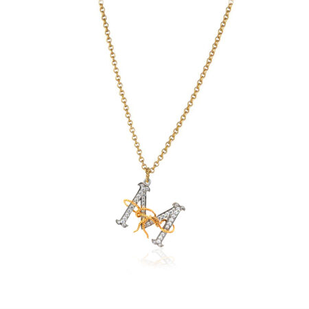 Gold And Diamond "M" Pendant Necklace Verdura