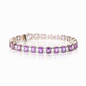Pink Sapphires And Diamond Bracelet