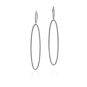Oval Drop Hoop Earrings