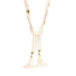 Pearl Lariat Tassel Necklace