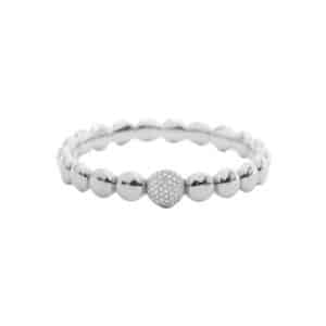 White Gold and Diamond Stretch Bracelet