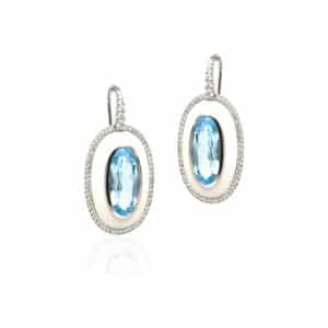 White Gold and Topaz Earrings