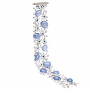 Star Bracelet with Chalcedony and Blue Sapphires