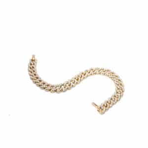 Yellow Gold and Diamonds Curb Link Bracelet