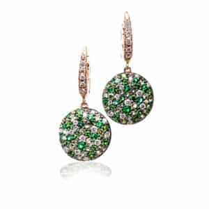 Emeralds, Green Tourmalines and Tsavorites Firecracker Earrings
