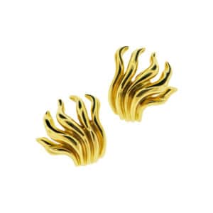 18K Yellow Gold "Tendril Flame" Earclips