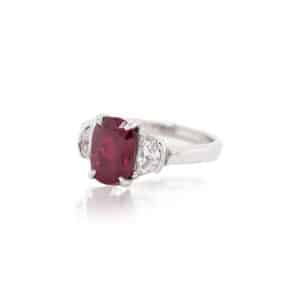 Platinum, Diamond and Ruby Ring