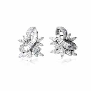 White Gold and Diamonds Earclips