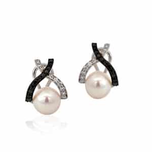 Pearls & Black Diamonds Earrings