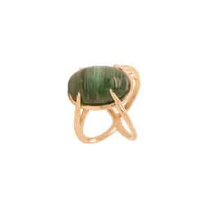 Cat's Eye Green Tourmaline Gold Ring