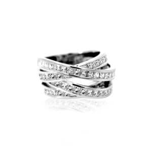 Diamond Criss-Cross Ring