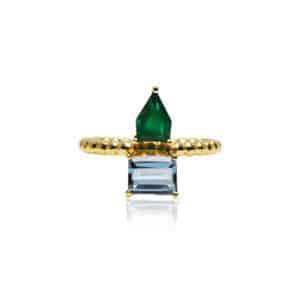 Aqua and Emerald Ring