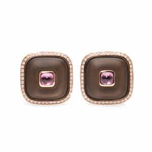Pink Sapphire and Diamond Cufflinks