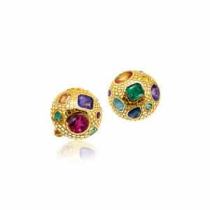 Verdura Gold "Mosaic" Earclips