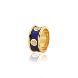 Diamond & Blue Enamel Ring From Hardwear Collection