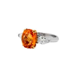 Spessartine Garnet & Diamond Ring