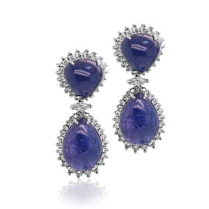 Tanzanite and Diamond Drop Earrings
