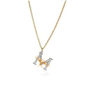 Gold And Diamond "M" Pendant Necklace Verdura