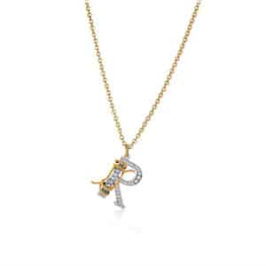 Gold And Diamond "R" Pendant Necklace Verdura