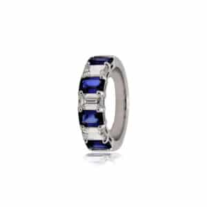 Blue Sapphire and Diamond Eternity Ring