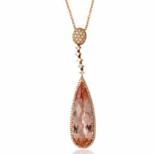 Morganite and Diamond Necklace