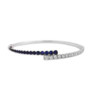 Blue Sapphire and Diamond Bangle